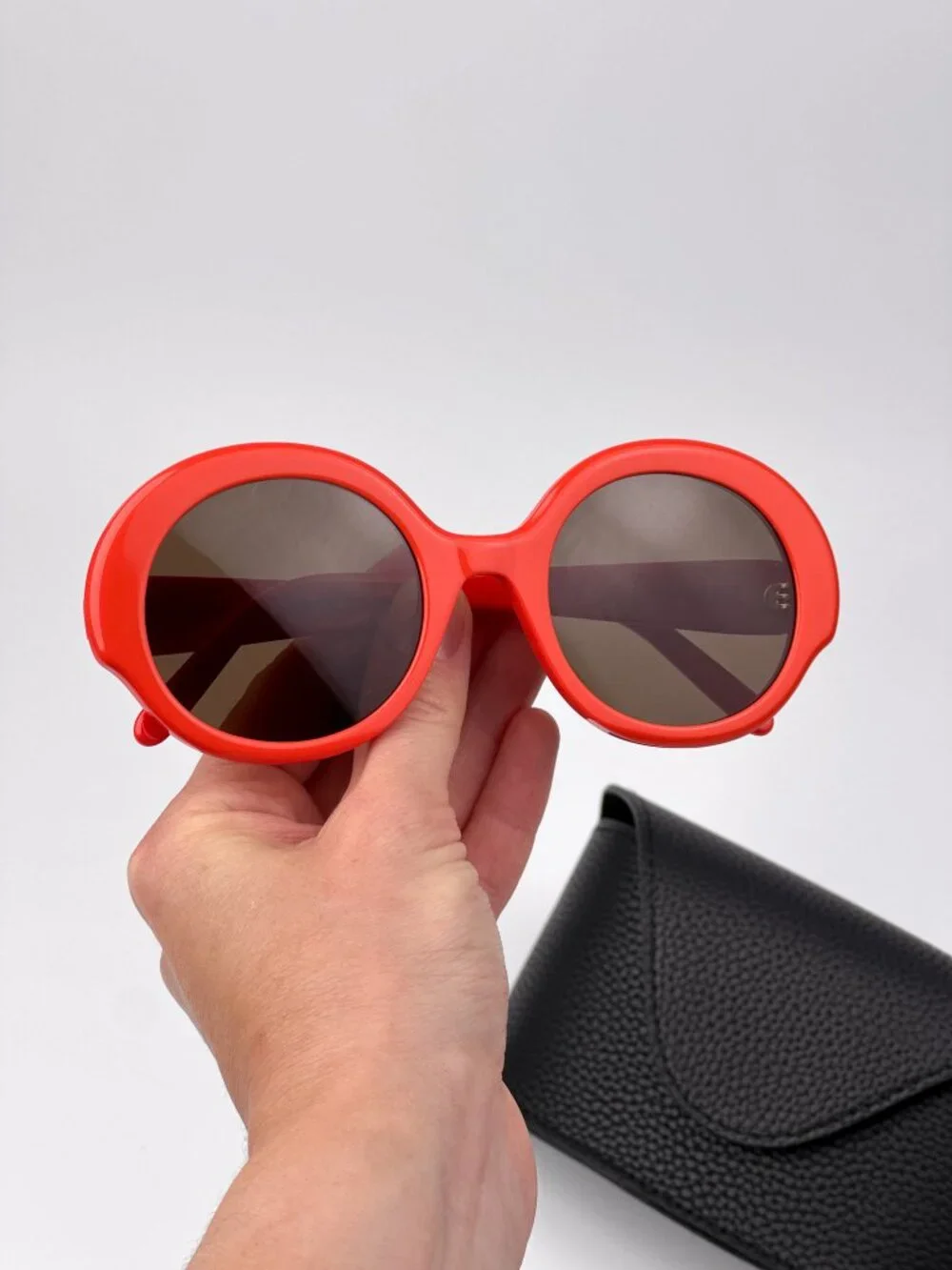LOEWE LW40135I 42E SHINY ORANGE ROUND SUNGLASSES